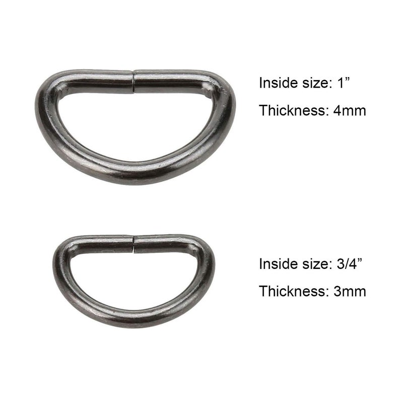 COTOWIN Non Welded Metal D Rings,Pack of 20 (Gunmetal, 3/4") - Image 3